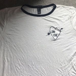 forever 21 stay cute heart crop top